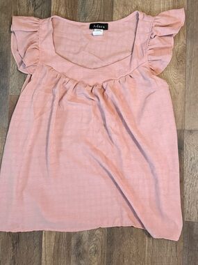 Adara Blush Pink Ruffle Sleeve Babydoll Top - •Size M•